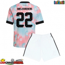 Camisa de Futebol Bélgica Alexis Saelemaekers #22 Equipamento Secundário Infantil Mundo 2026 Manga Curta (+ Calças curtas)